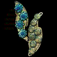 SAMURAI Set of 2 Brooches Peacock