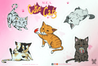 Image 1 of Cutie Cats sticker sheet, 5 vinyl stickers
