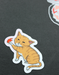 Image 2 of Cutie Cats sticker sheet, 5 vinyl stickers