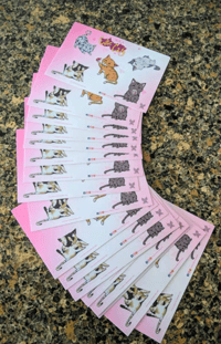 Image 4 of Cutie Cats sticker sheet, 5 vinyl stickers