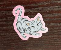 Image 3 of Cutie Cats sticker sheet, 5 vinyl stickers