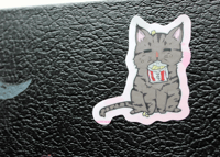 Image 5 of Cutie Cats sticker sheet, 5 vinyl stickers