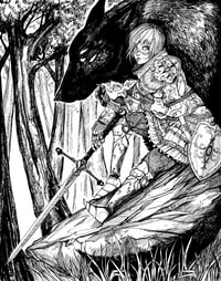 Wolf knight lady print