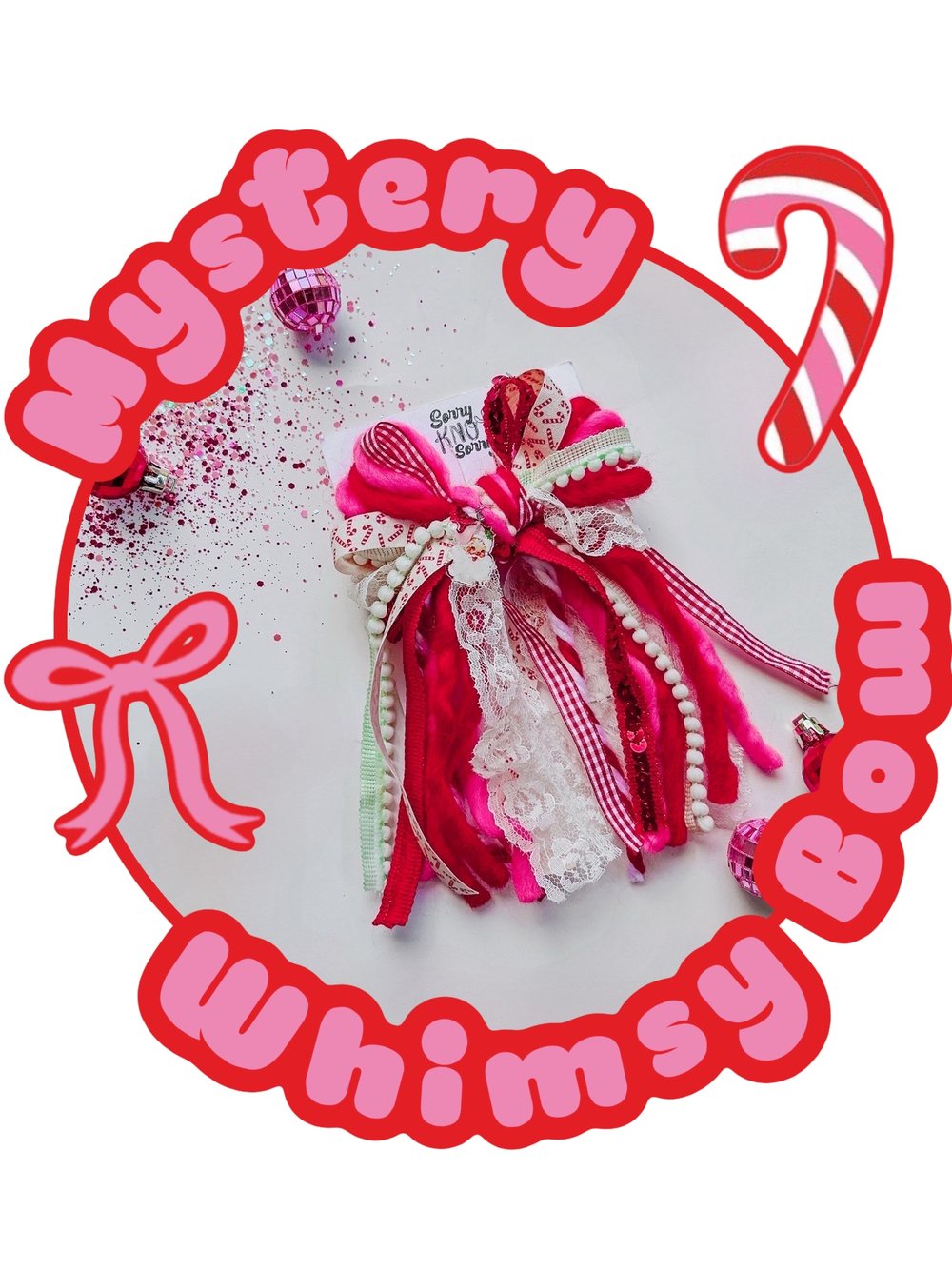 Image of MYSTERY WHIMSY BOW: PINK CHRISTMAS