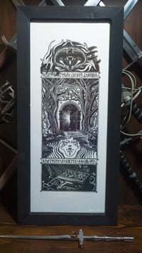 Image 5 of Moria Gate Lord of the Ring linocut print