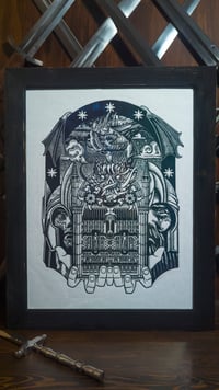 Image 4 of Minas Tirith Lord of the Ring linocut print