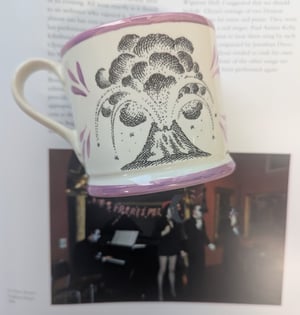 Shoe and volcano mug