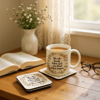 Image 4 of Mug. ‘She who kneels before God, can stand before anyone’