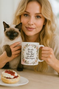 Image 1 of Mug. ‘She who kneels before God, can stand before anyone’