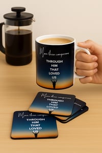 Image 1 of Mug “More than conquerors through him that loves us”