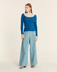 Image 3 of Top bailarina canalé azul de Pepaloves