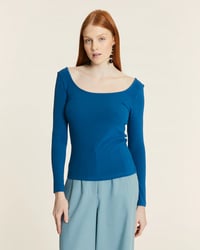 Image 2 of Top bailarina canalé azul de Pepaloves