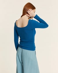 Image 4 of Top bailarina canalé azul de Pepaloves