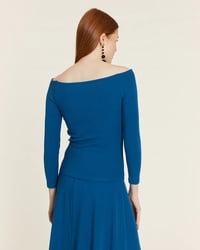 Image 4 of  Top cuello barca canalé azul de Pepaloves