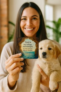 Image 2 of Coaster set ‘God is our refuge’.