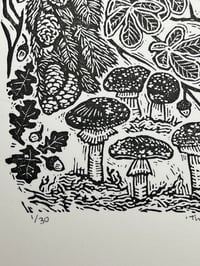 Image 3 of ‘The Gatherer’ Ltd ed linocut print