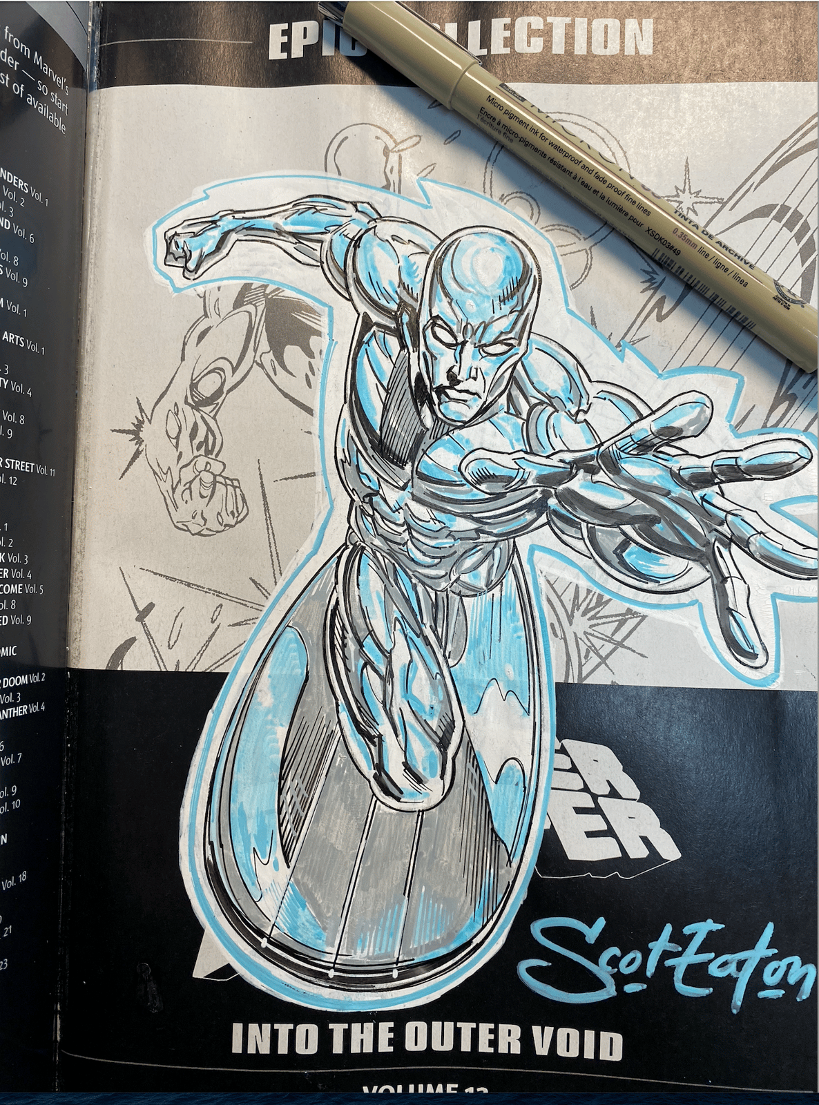 Image of SILVER SURFER REMARQUED copy of SILVER SURFER EPIC COLLECTION: Into The Outer Void