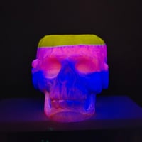 Image 2 of Large horned skull-multi glow
