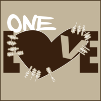 Image 2 of ONE LOVE BIG LOGO TEE ( TAN & BROWN )