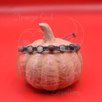 Image 1 of Matte African Bloodstone Charcoal Grey Paracord Bracelet