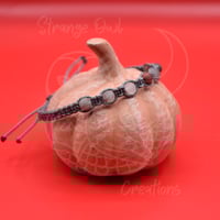 Image 2 of Matte African Bloodstone Charcoal Grey Paracord Bracelet