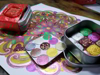 Image 1 of February Magical Crafting Celtic Goddess Brigid Metal Magnetic Palette 6x1/4 & 3x1/6 Pans Watercolor