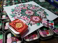 Image 8 of March Magical Crafting Chinese Goddess Kwan Yin Metal Magnetic Palette 6x1/4 & 3x1/6 Pans Watercolor