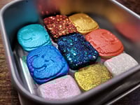 Image 2 of July Magical Crafting Egyptian Goddess Isis Metal Magnetic Palette 6x1/4 & 3x1/6 Pans Watercolor Pai