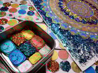 Image 1 of July Magical Crafting Egyptian Goddess Isis Metal Magnetic Palette 6x1/4 & 3x1/6 Pans Watercolor Pai