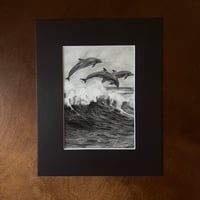 Image 2 of “Wave runners” mini matted fine art print 