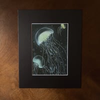 Image 2 of “Playful jellies” mini matted fine art print 