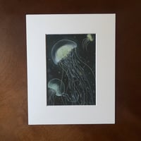 Image 1 of “Playful jellies” mini matted fine art print 