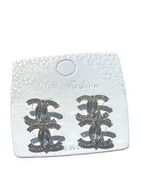 Image 1 of Channel diamond earrings