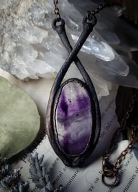 Image 3 of Black Cat Rib Bone & Fluorite Amulet