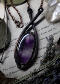 Image 2 of Black Cat Rib Bone & Fluorite Amulet