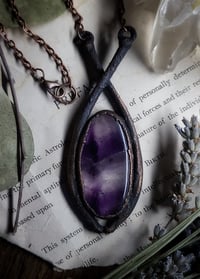 Image 4 of Black Cat Rib Bone & Fluorite Amulet
