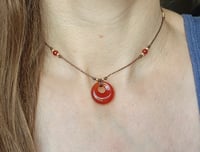 Image 5 of Carnelian choker necklace Adjustable cord Handmade knotted hippie necklace Bohemian jewelry