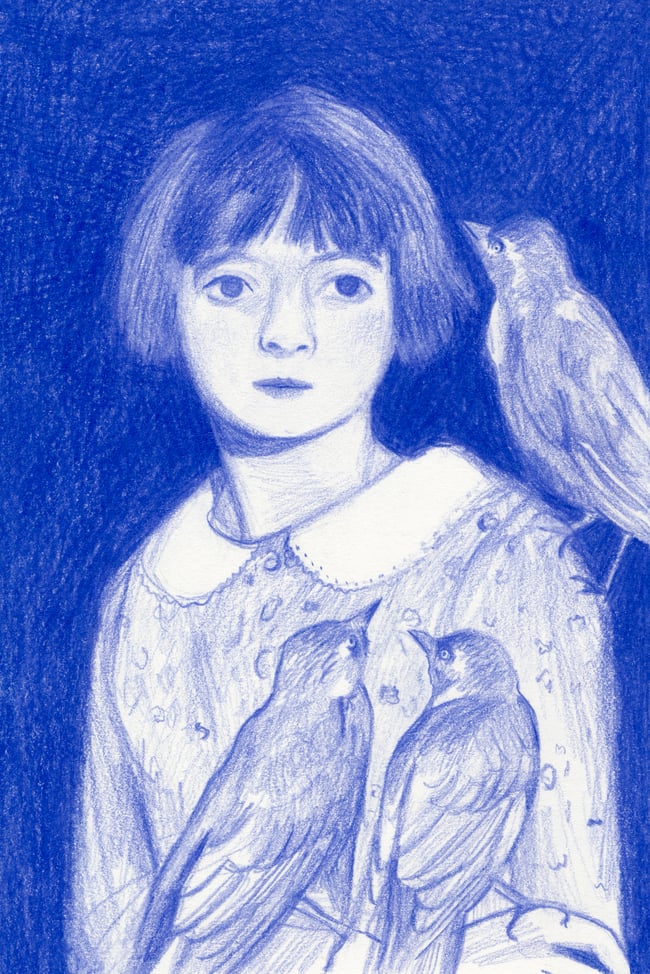 Jackdaw girl ~ Giclee print