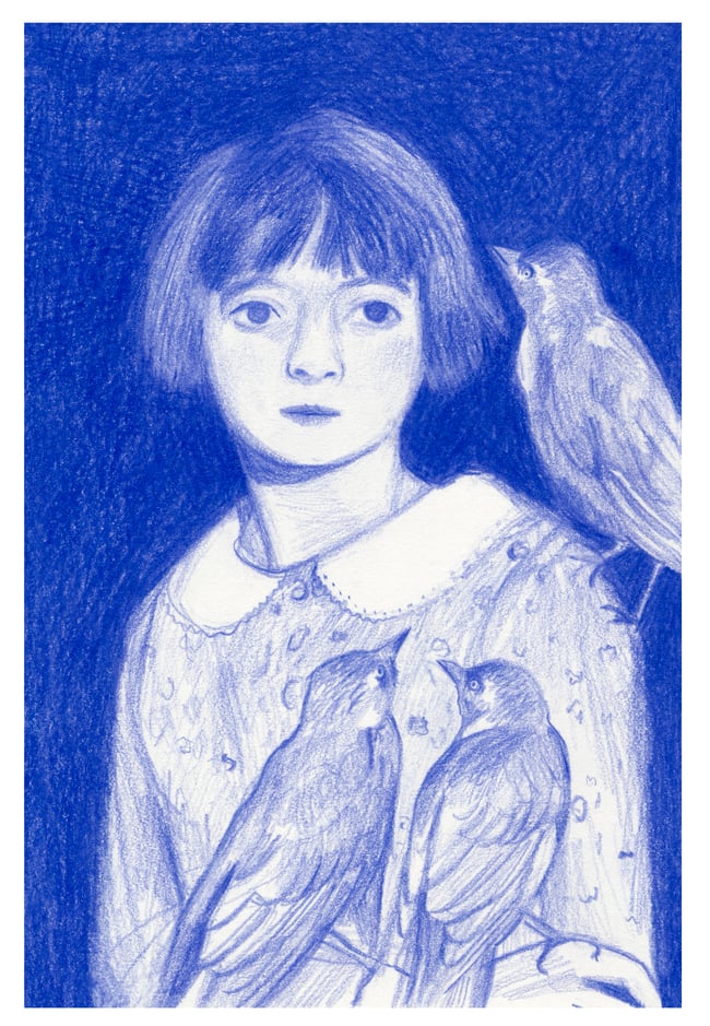 Jackdaw girl ~ Giclee print