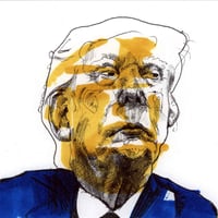 Image 1 of Donald Trump | 4x6 | Original Marker & Ink Drawing (47 Series V)