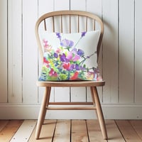 Image 3 of Sweetpeas and Lavender Cushion