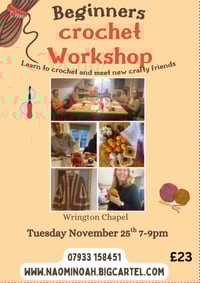 Image 1 of Learn to crochet at Wrington Chapel Tuesday November 25th 7-9pm