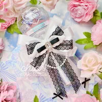 Image 1 of White & Black Lace Lightstick Bow