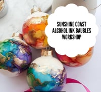 Image 1 of Sunshine Coast Workshop - Alcohol Ink Christmas Baubles (Set of 6)