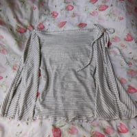 Image 2 of Grey pinstripe boat neck top & low rise short set