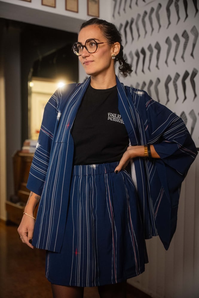 Image of Completo Kimono Blue stripes