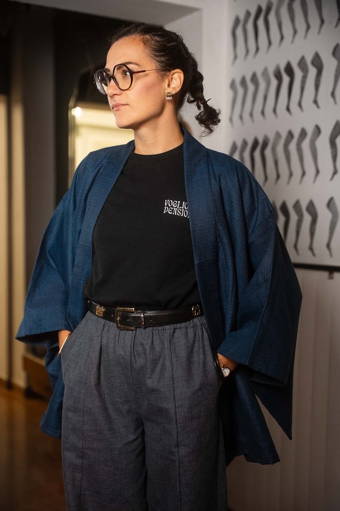 Image of Completo Kimono Blu notte