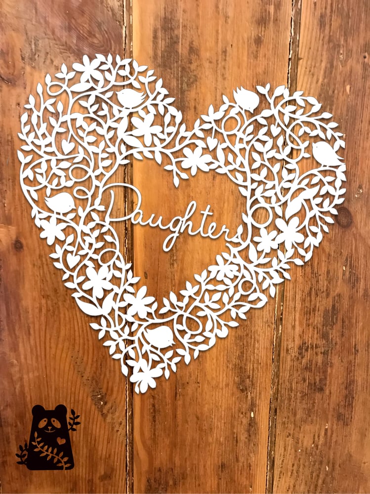 Image of Daughter Heart Papercut Template