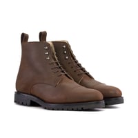 Image 1 of Waxed Brown Suede Service Boot with Commando Sole