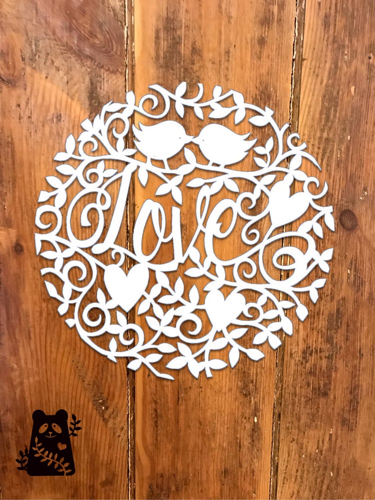Image of Love Birds Papercut Template